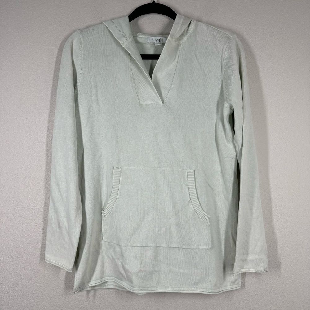 NWT Barefoot Dreams Sunbleached Cotton Bonfire Hoodie Soft Sage Green Size XS